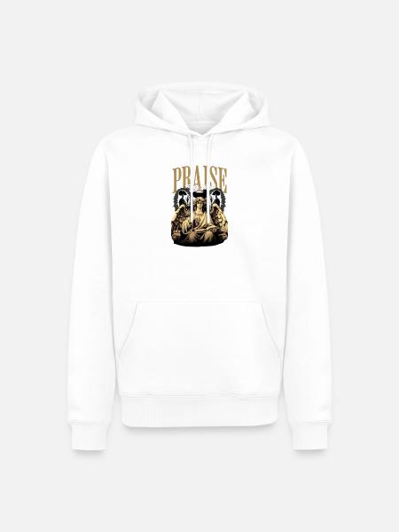 Engel Lobpreis Kunstaltar - Männer Premium Bio Hoodie - Weiß