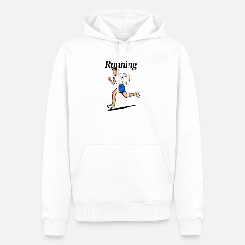 Course en course - Sweat à capuche Premium bio Homme - blanc
