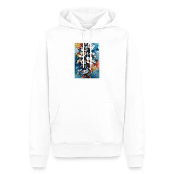 Helle Aquarellblüten - Männer Premium Bio Hoodie - Weiß - Vorne - Nico (187cm)