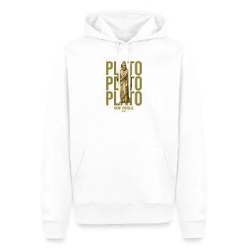 Plato – Know Yourself - Männer Premium Bio Hoodie - Weiß - Vorne - Nico (187cm)
