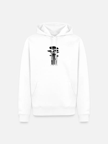 Barcode-Baum – Natur und Wald - Männer Premium Bio Hoodie - Weiß