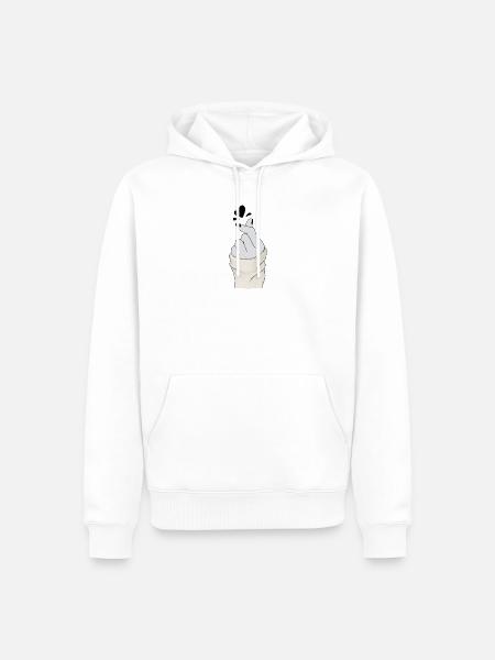 Herzhand Geste Liebe im Strick - Männer Premium Bio Hoodie - Weiß