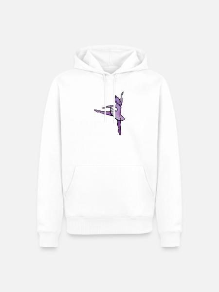 Purple Ballet Silhouette - Männer Premium Bio Hoodie - Weiß