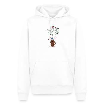 Hündchen unterm Mistelzweig - Männer Premium Bio Hoodie - Weiß - Vorne - Nico (187cm)