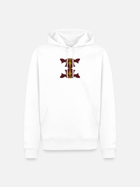 Geometrisches Goldmaroon Mandala - Männer Premium Bio Hoodie - Weiß