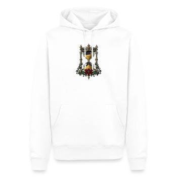 Sanduhr mit Efeu – Gothic Art - Männer Premium Bio Hoodie - Weiß - Vorne - Nico (187cm)