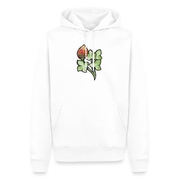 Aquarell Protea mit Kleeblättern - Männer Premium Bio Hoodie - Weiß - Vorne - Nico (187cm)
