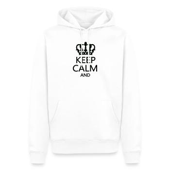 Königskrone Keep Calm Motiv - Männer Premium Bio Hoodie - Weiß - Vorne - Nico (187cm)