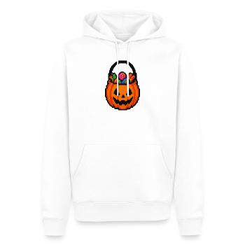 Halloween Kürbis mit Blumenkorb - Männer Premium Bio Hoodie - Weiß - Vorne - Nico (187cm)