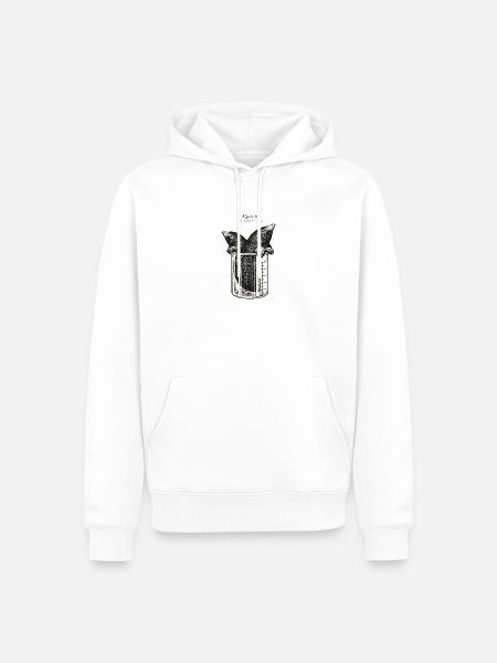 Zwei Maulwürfe im Becherglas - Männer Premium Bio Hoodie - Weiß