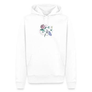 Besonders schön - Männer Premium Bio Hoodie - Weiß - Vorne - Nico (187cm)