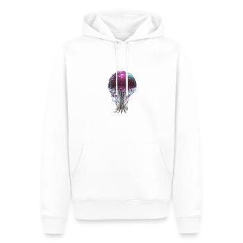 Qualle, Pailletten,glitzer,metallisch,pink - Männer Premium Bio Hoodie - Weiß - Vorne - Nico (187cm)