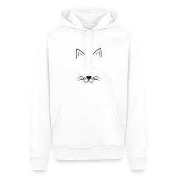 Cat - Men’s Premium Organic Hoodie - white - Front - Nico (187cm)