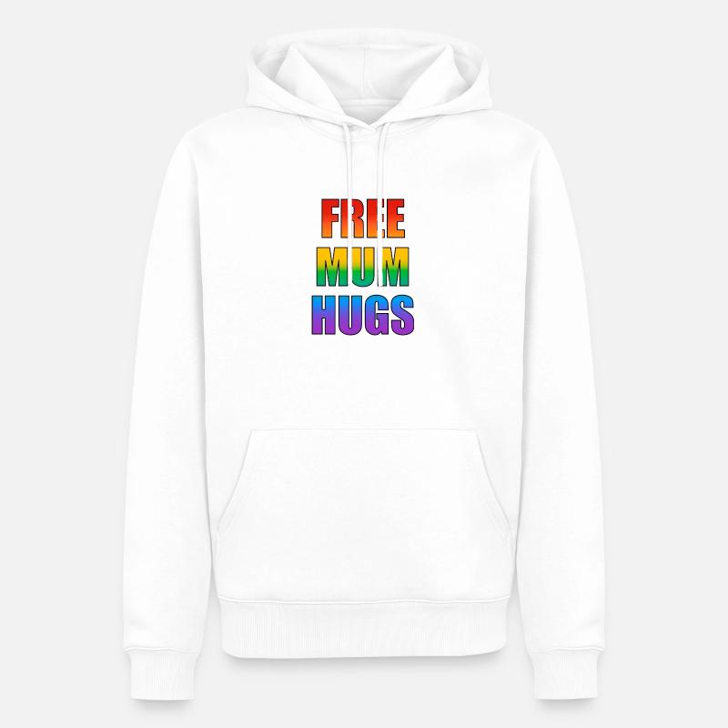 Maman Gratuite Câlins Pride - Sweat à capuche Premium bio Homme - blanc