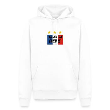 Allez La FRANCE - Sweat à capuche Premium bio Homme - blanc - Devant - Nico (187cm)