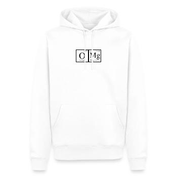 OMG - Oxygen & Magnesium - Männer Premium Bio Hoodie - Weiß - Vorne - Nico (187cm)