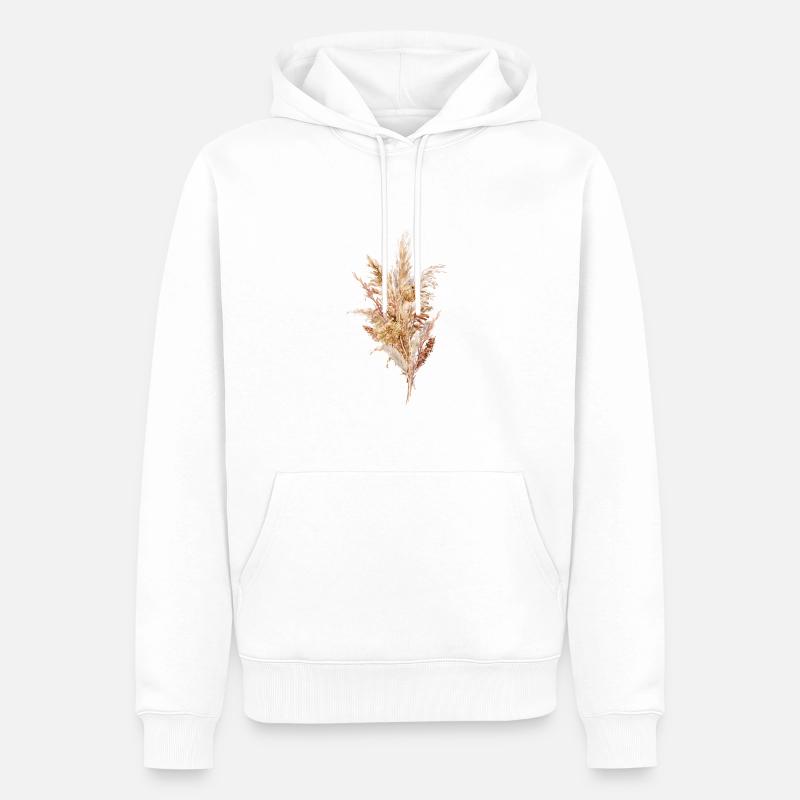 Trockenblumen Strauß Boho - Männer Premium Bio Hoodie - Weiß