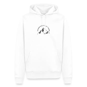 Aventure en plein air en montagne - Sweat à capuche Premium bio Homme - blanc - Devant - Nico (187cm)