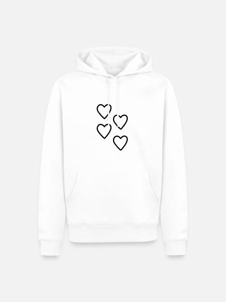 Heart Gift Idea - Men’s Premium Organic Hoodie - white