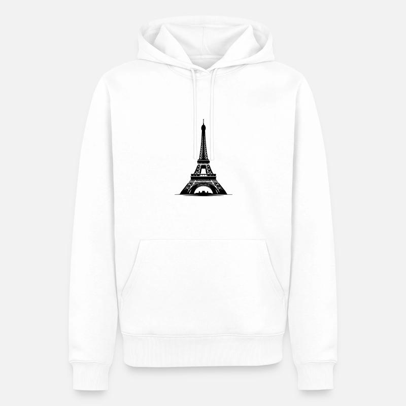Tour Eiffel Architecture Magique D’acier - Sweat à capuche Premium bio Homme - blanc