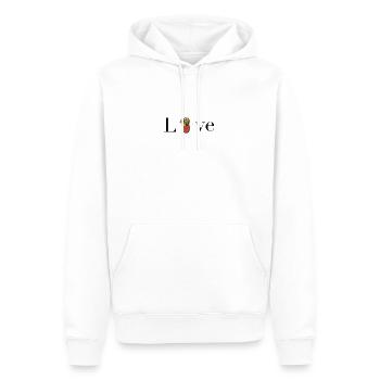 L'amour des frites - Foodie - Sweat à capuche Premium bio Homme - blanc - Devant - Nico (187cm)