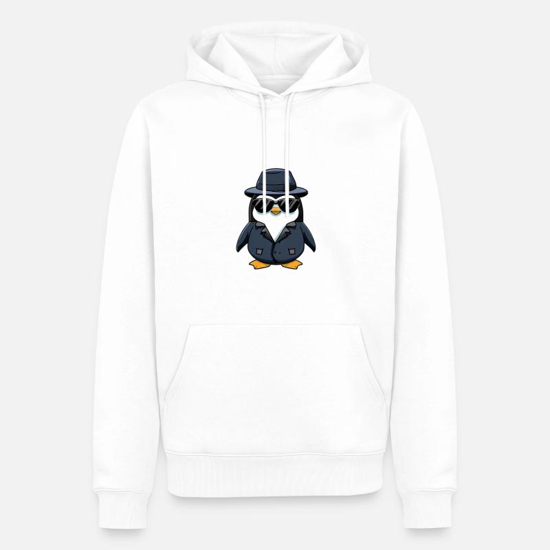 M. Penguin - Sweat à capuche Premium bio Homme - blanc