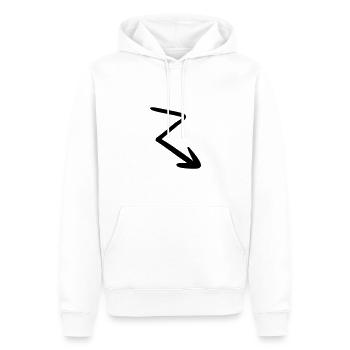 Flèche dessin croquis noir - Sweat à capuche Premium bio Homme - blanc - Devant - Nico (187cm)