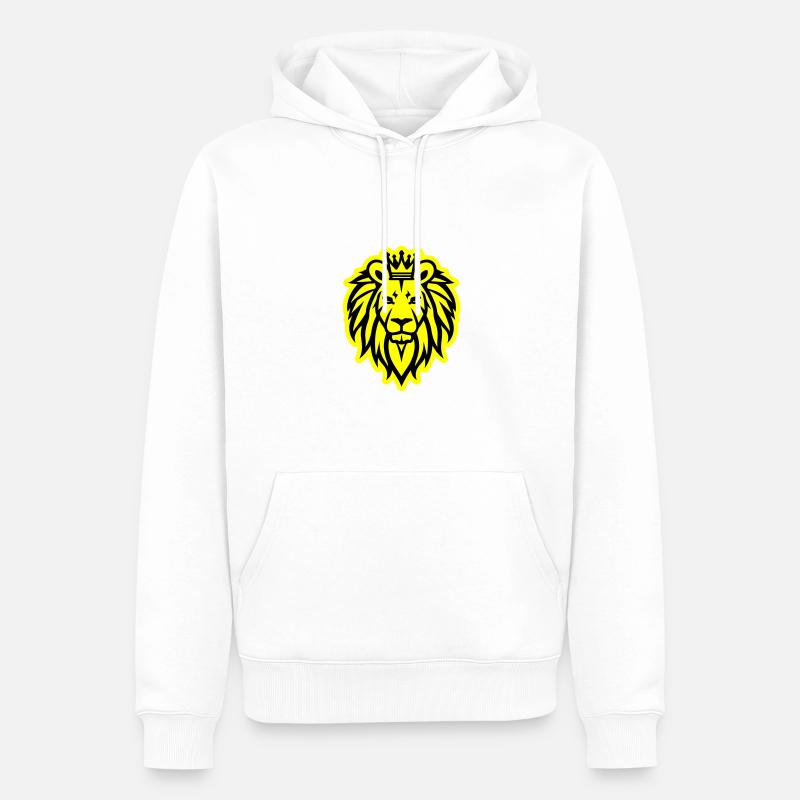 Löwe Krone Logo - Männer Premium Bio Hoodie - Weiß