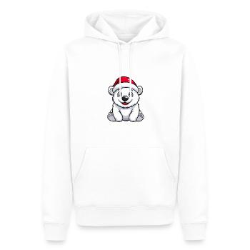 Ours polaire Noël mignon - Sweat à capuche Premium bio Homme - blanc - Devant - Nico (187cm)