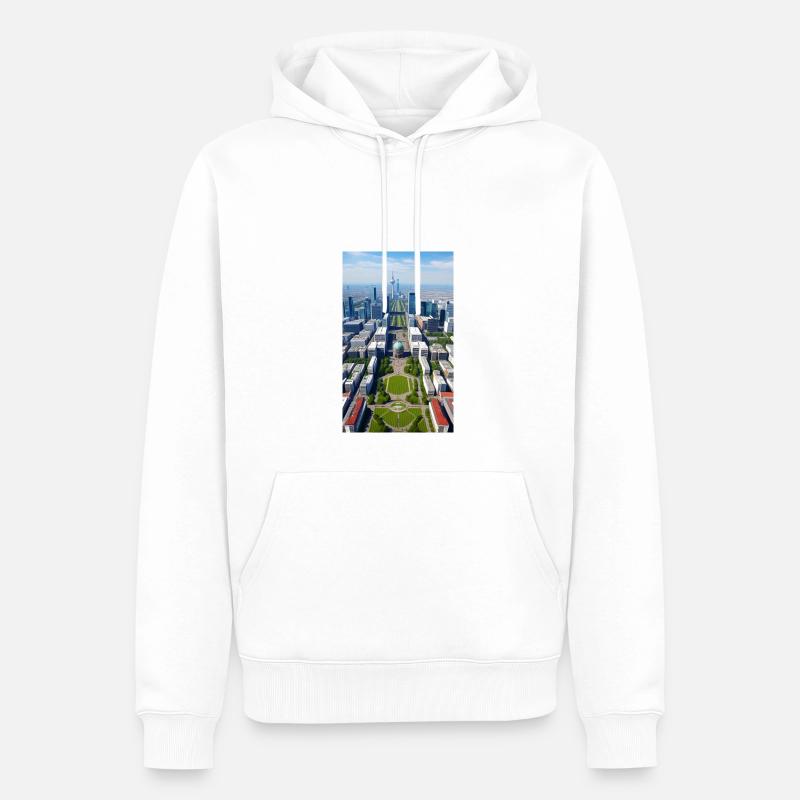 Berlin en 2030 - Sweat à capuche Premium bio Homme - blanc