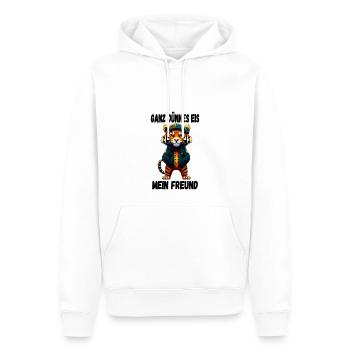 Ganz Dünnes Eis mein Freund' T-Shirt: Humorvoll - Männer Premium Bio Hoodie - Weiß - Vorne - Nico (187cm)