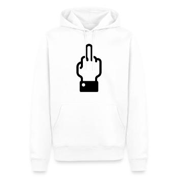 Doigt puant (fuck off / fuck you) - Sweat à capuche Premium bio Homme - blanc - Devant - Nico (187cm)