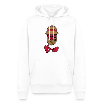 logo beard bob - Sweat à capuche Premium bio Homme - blanc - Devant - Nico (187cm)