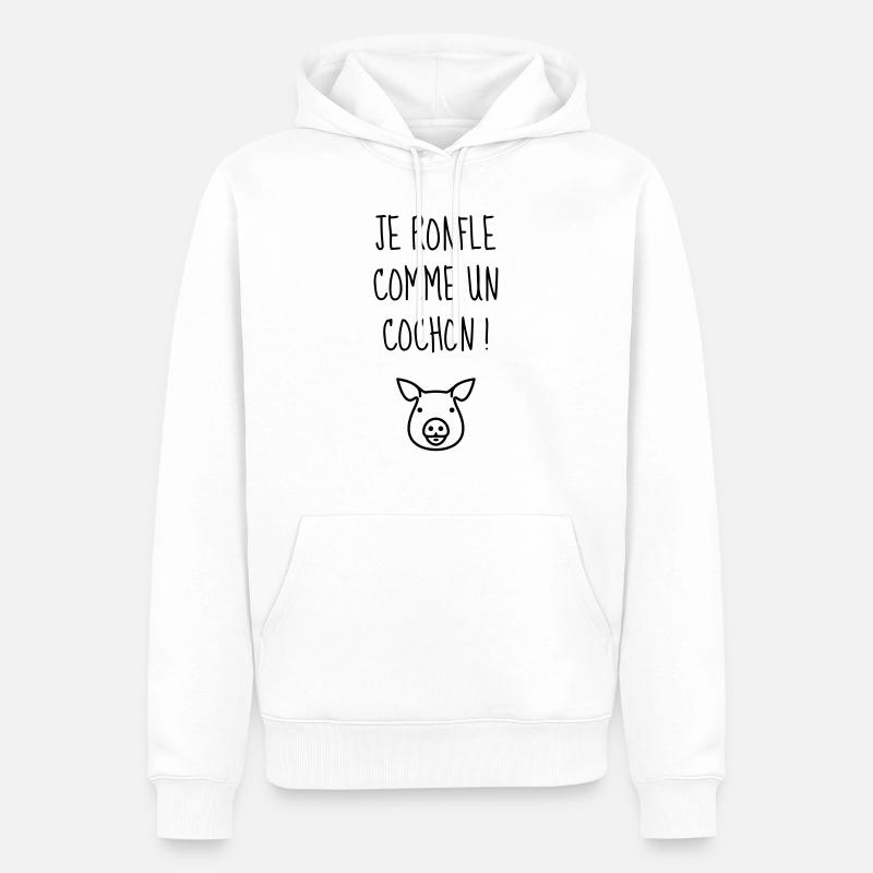 Ronfler / Ronfleur / Ronfleuse / Ronflement - Sweat à capuche Premium bio Homme - blanc