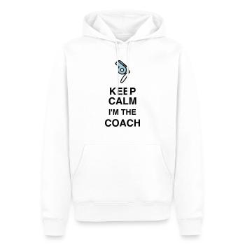 Coach / Coaching / Entraineur / Sport - Sweat à capuche Premium bio Homme - blanc - Devant - Nico (187cm)