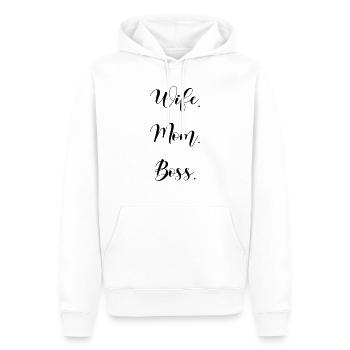 Wife maman patron - Sweat à capuche Premium bio Homme - blanc - Devant - Nico (187cm)