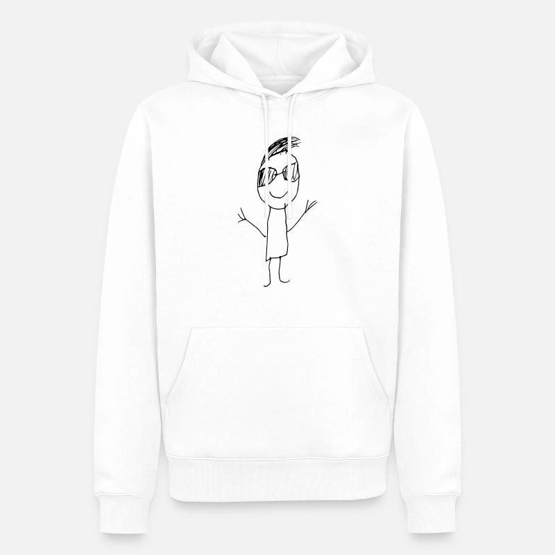 RdL glücklich cool stick mann - Männer Premium Bio Hoodie - Weiß