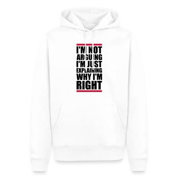 I m not arguing - Men’s Premium Organic Hoodie - white - Front - Nico (187cm)