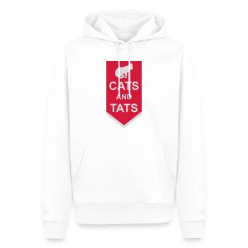 Citation de chats et de tats - Sweat à capuche Premium bio Homme - blanc - Devant - Nico (187cm)