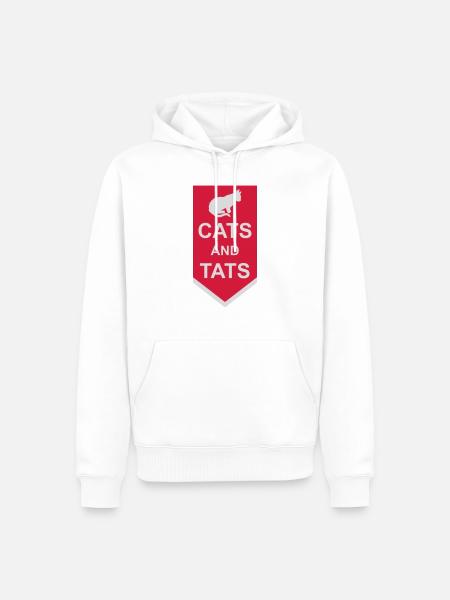 cats and tats Zitat - Männer Premium Bio Hoodie - Weiß