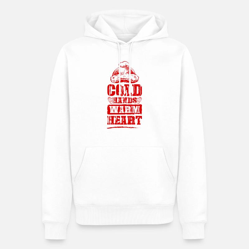 Gel hiver - Sweat à capuche Premium bio Homme - blanc