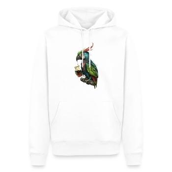 Lustiger Biertrinker, der coole Papagei - Männer Premium Bio Hoodie - Weiß - Vorne - Nico (187cm)