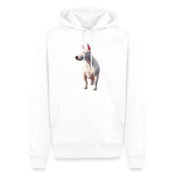 Bullterrier - Männer Premium Bio Hoodie - Weiß - Vorne - Nico (187cm)