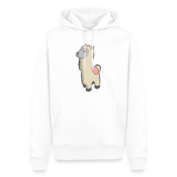 Lama Alpaka Motive Tier Mädchen pastellfarben pink - Männer Premium Bio Hoodie - Weiß - Vorne - Nico (187cm)