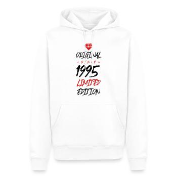 1995 limited edition - Männer Premium Bio Hoodie - Weiß - Vorne - Nico (187cm)