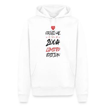 2004 limited edition - Männer Premium Bio Hoodie - Weiß - Vorne - Nico (187cm)