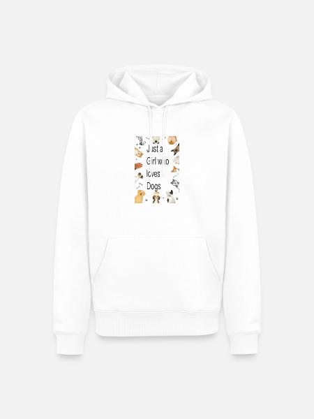 Just a Girl who loves dogs - Männer Premium Bio Hoodie - Weiß