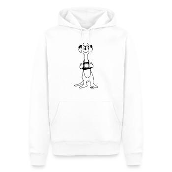 Meerkat - Sweat à capuche Premium bio Homme - blanc - Devant - Nico (187cm)