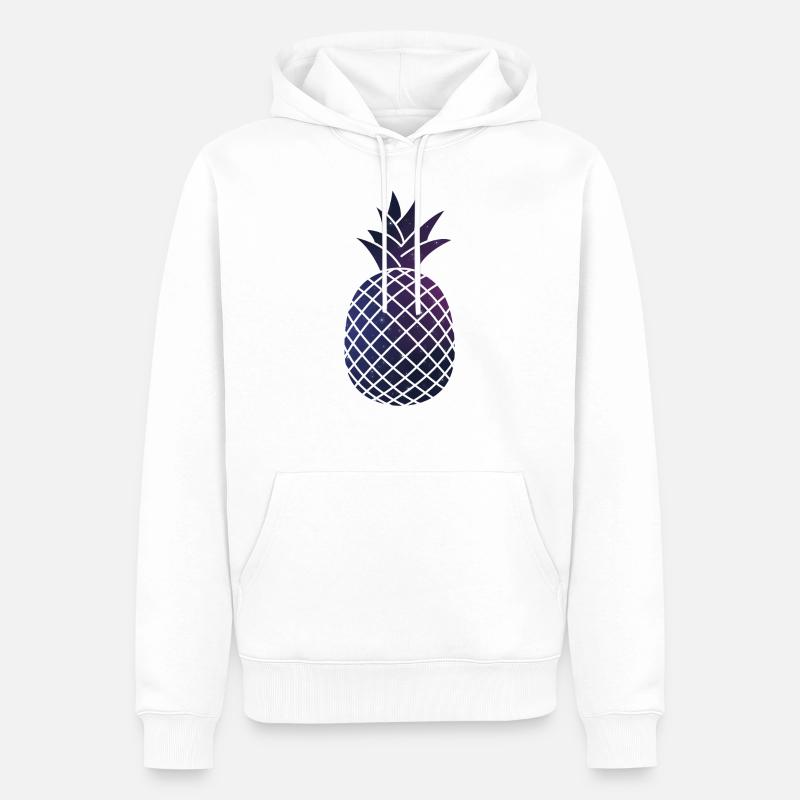 Ananas de l'espace - Sweat à capuche Premium bio Homme - blanc
