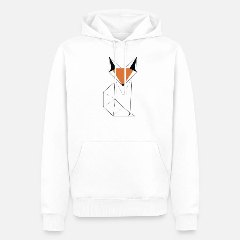Fox Vector Style Design - Männer Premium Bio Hoodie - Weiß